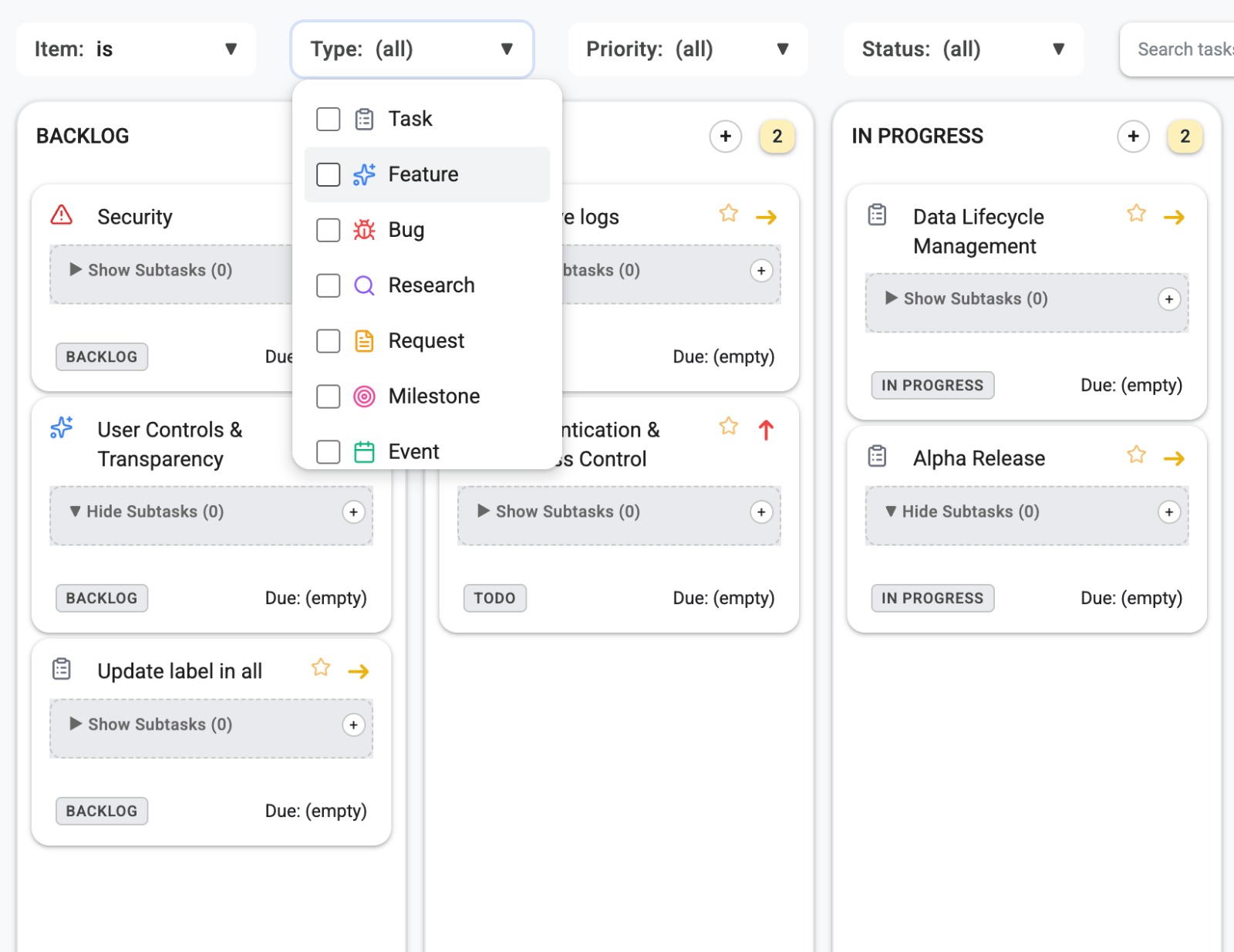 Kanban Board View